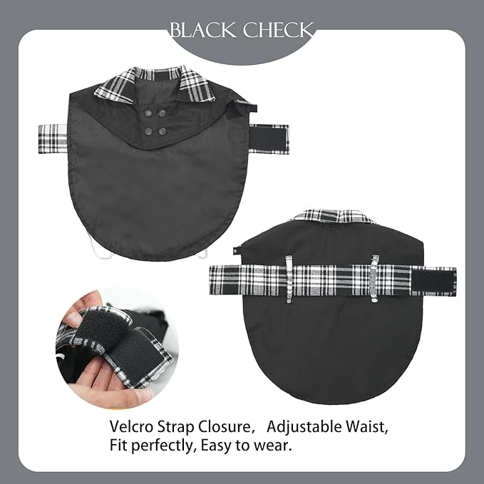 MAMORE Dog Jacket Waterproof Outdoor Vest for Smal Medium Large Dogs, Windproof Adjustable Breathable Lightweight Fashion Casual Dog Clothes (Black&White, Large)