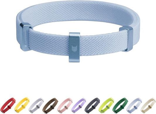 Safety Cat Collar - U.S. IDA Gold Awarding Design, Stretch Elastic Quick Release, Non Breakaway - Light Weight for Kitten, Neck Fit 5.9'-11.8' for All Small Large Cat,S(Sierra Blue)