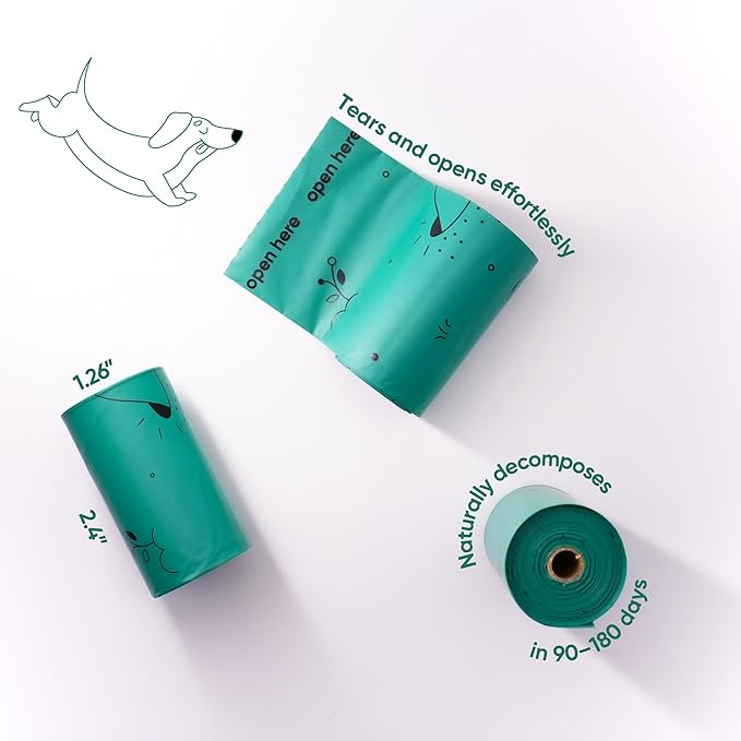 Heavy Duty Compostable Dog Poop Bags – 120 Count, 25% Thicker, Leakproof & Unscented Refills, Fits All Dispensers, Plant-Based, TÜV OK Compost HOME Certified