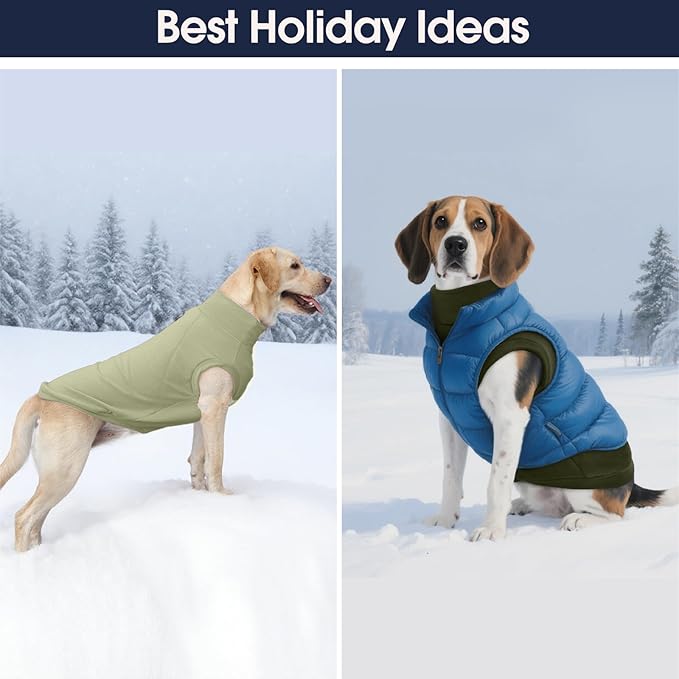 IECOii 2 Pack Fleece Dog Sweaters - Warm & Soft & Stretchy, Coat for Cold Weather, Medium Dogs Boy Girl Fleece Sweaters for Home, Trips, and Walks (Size L,Dark Purple & Light Purple)