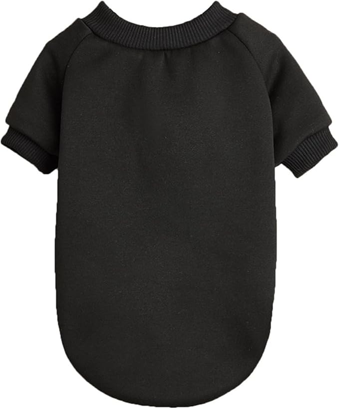 Puppy Sweater for Small Dogs Clothes Warm Winter Cat Clothe Pet Sweatshirt Knitwear Doggie Kitten Clothing, Black, XX-Small