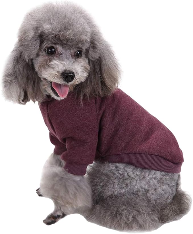 Jecikelon Dog Clothes Dogs Sweater Soft Puppies Clothing Winter Puppy Sweaters Warm Outfit for Dogs Small XXS XS Cat Apparel (Brown, XS)