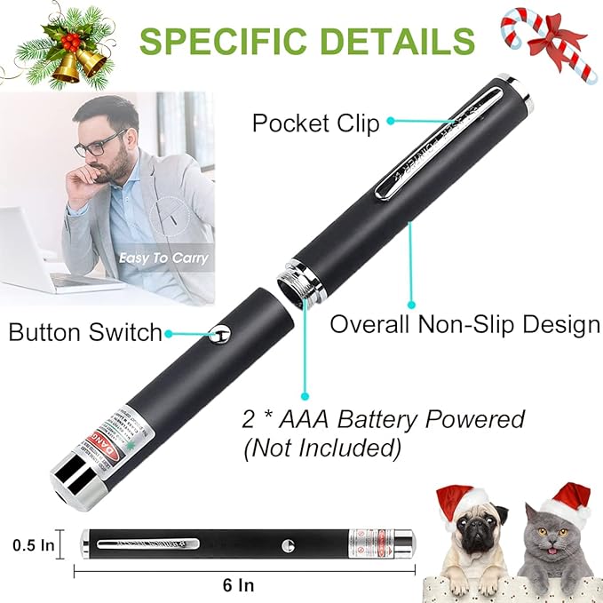 Laser Pointer for Cats and Dogs - 3 Pack Pet Kitten Indoor Training Chaser Toys - Cat Pointer Teaching Indicator