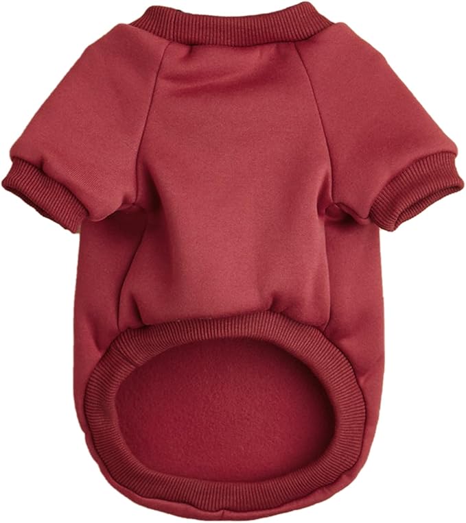Puppy Sweater for Small Dogs Clothes Warm Winter Cat Clothe Pet Sweatshirt Knitwear Doggie Kitten Clothing, Wine, Large