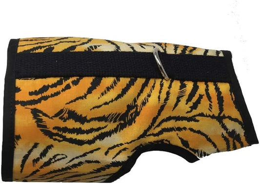 Kitty Holster Cat Harness – Secure Cat Harness for Walking, Soft Cotton Cat Accessories, Comfortable Fit, Strong Hook-and-Loop Closure, Made in USA – Tiger Stripe, S/M
