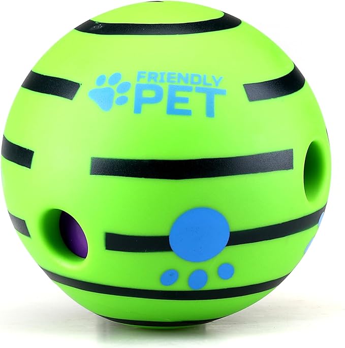 Wobble Giggle Ball and Plush NO Stuffing Squeaky Toy Combo (Tiger)