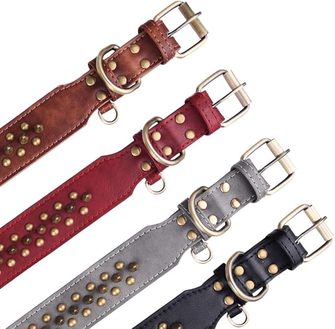 Spiked Dog Collar Soft Pu Leather Mushrooms Rivet Spike Studded Puppy Adjustable Pet Collars for Small Breeds (XS, Grey2)