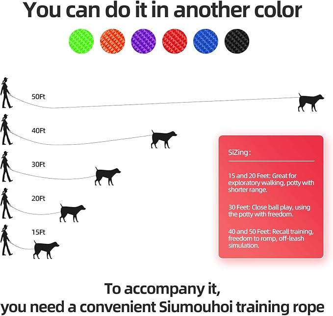 Dog/Puppy Obedience Recall Training Agility Lead - 15ft 20ft 30ft 40ft 50ft Training Leash - Great for Play, Camping, or Backyard (Pink, 20 Feet)