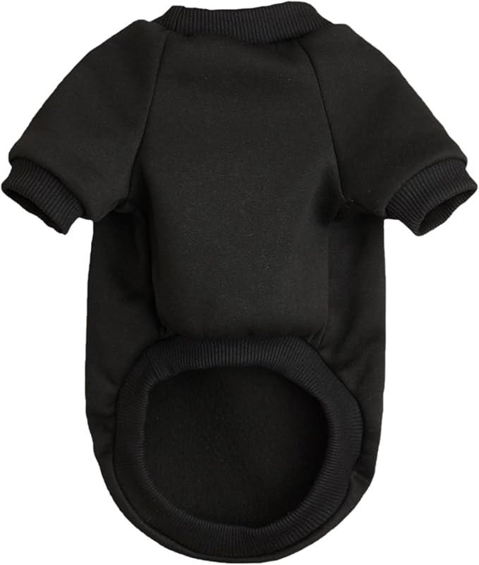 Puppy Sweater for Small Dogs Clothes Warm Winter Cat Clothe Pet Sweatshirt Knitwear Doggie Kitten Clothing, Black, Large