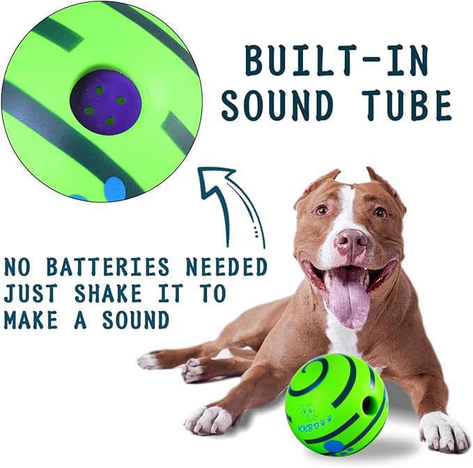 HYQ Interactive Ball for Small Medium Large Dogs - Squeaky Toy to Keep Them Busy - 3.94 Inch Puppy Ball