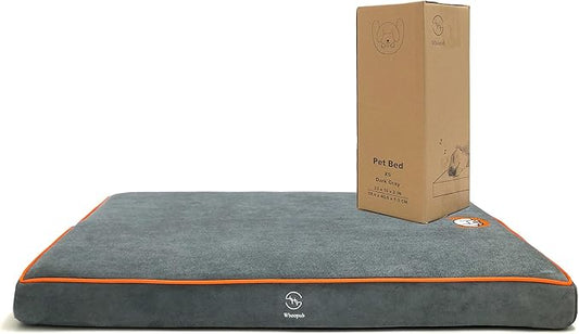 Dog Orthopedic and Crate Beds, Made of Memory and High Resilience Foram, Two-Sided Use, Providing Soft and Relatively Hard Support, with an Extra Inner Waterproof Protector (Gray, X-Small)