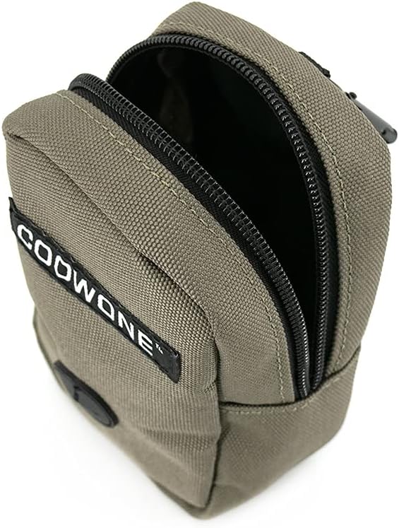 COOWONE Dog Treat Pouch for Training, Portable Dog Walking Bag Built in Poop Dispenser, Pocket Sized Pet Pouches, Doggie Puppy Snack Rewards Bag,Treat Carrier Holder with Clip (Army Green)