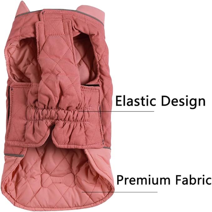 Reversible Dog Coats for Medium Dogs Waterproof Warm Puppy Jacket for Cold Winter,Pink M