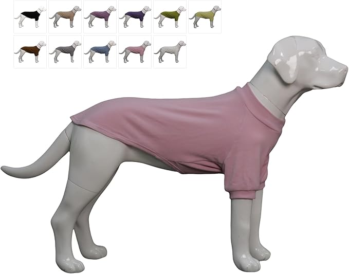 Lovelonglong Ribbed Dog T-Shirt Cotton Knitted Dog Sweaters for All Season Pet T-Shirts for Large Medium Small Dogs Light Pink XS