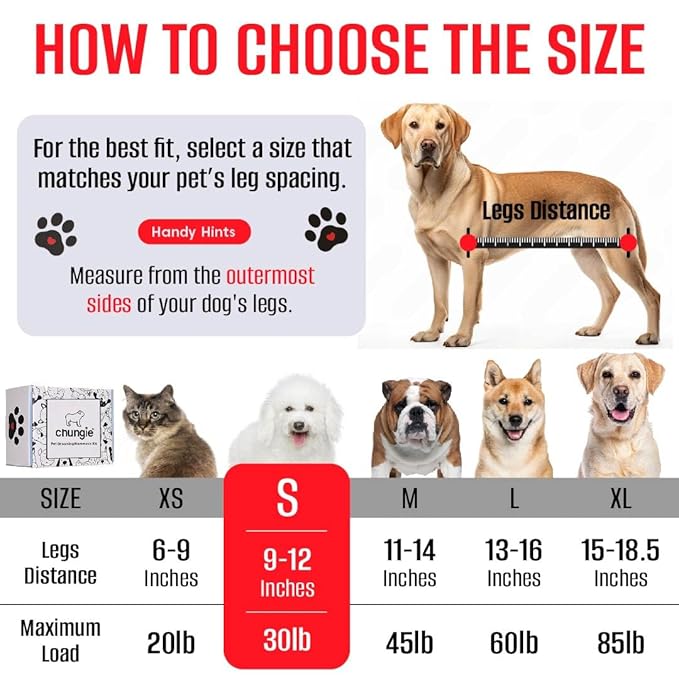 Dog Grooming Hammock for Small Dogs – Pet Restraint for Nail Trimming with Pet Nail Clipper – Dog Sling for Grooming, Pet Hammock for Nail Cutting & Grooming Harness (Legs Spacing: 9-12”)/Max W:30lb)