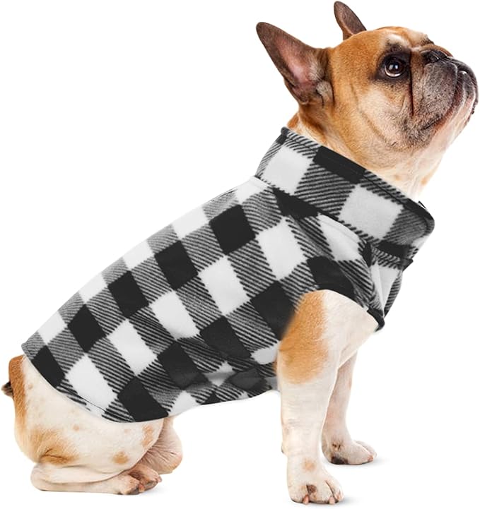 Kama Bridal 3 Pack Dog Coat - Spring, Autumn, Winter - Fleece Vest for Cats & Small/Medium Dogs - Blue, Green, Black Plaid (XS)