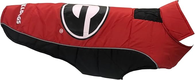 NCAA Georgia Bulldogs Puffer Vest for Dogs & Cats, Size Large. Warm, Cozy, and Waterproof Dog Coat, for Small and Large Dogs/Cats. Best NCAA Licensed PET Warming Sports Jacket
