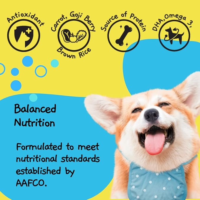 MOOCHIE Healthy Growth Wet Puppy Food - Soft Dog Food - Made with Real Chicken, Beef, Vegetables and Rice - No Added Preservatives or Artifical Flavors - 12 x 3 oz Cup