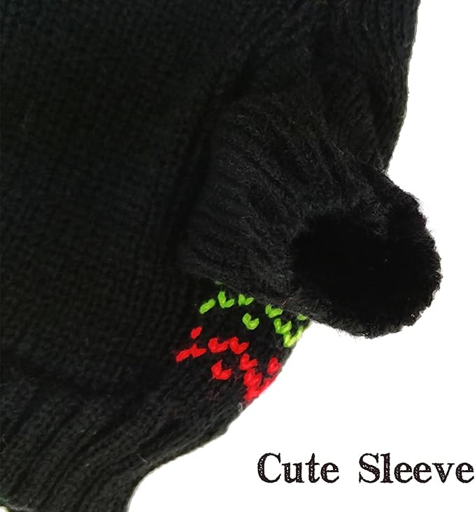 PETCARE Dog Christmas Sweater Black Ugly Funny Cute Cartoon Reindeer Cat Sweaters Jumper Holiday Dog Clothes Puppy Sweaters for Small Medium Large Dogs Fall Winter Outfits Xmas Dogs Costume,Small