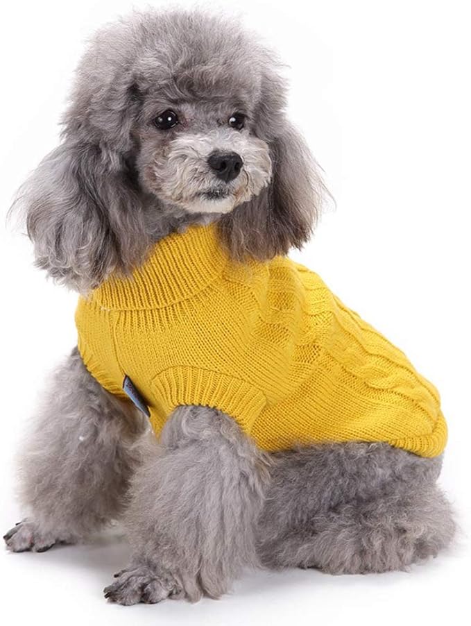 Dog Sweater, Warm Turtleneck Pet Sweater for Small Medium Large Dogs, Cute Winter Classic Cat Sweater Clothes Coat Christmas Sweaters for Girls Boys Puppy