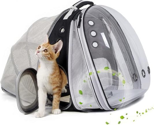 Dual Expandable Cat Backpack Carrier, Fit up to 20 lbs, Expandable Pet Carrier Backpack for Large Fat Cat and Small Puppy