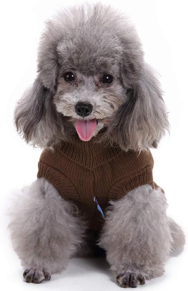 Dog Sweater for Small, Medium, Large Dogs - Warm Winter Turtleneck Pet Clothes for Girls Boys Puppy Cat - Cute Classic Christmas Coat