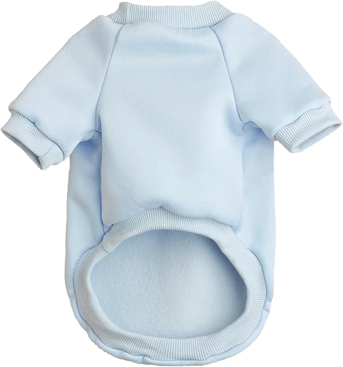 Puppy Sweater for Small Dogs Clothes Warm Winter Cat Clothe Pet Sweatshirt Knitwear Doggie Kitten Clothing, Light Blue, XX-Small