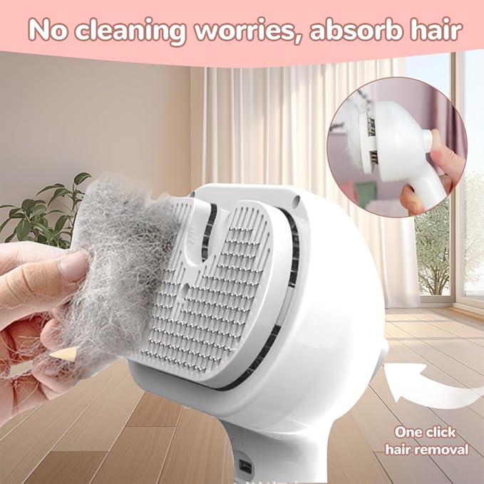 Pet Spray Hair Removal Comb, 2025 New Pet Steam Brush for Dog Cat, Steam Brush for Shedding Grooming, Water Steamy for Long Short Haired Pets, Portable Anti-Static Cat Steamy (Green)