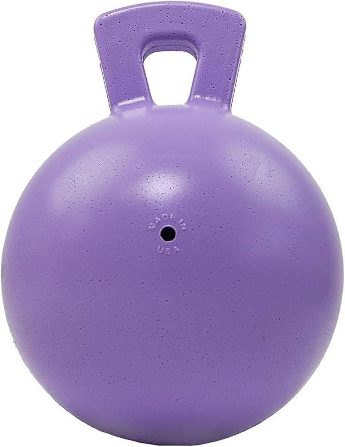 Jolly Pets Tug-n-Toss Heavy Duty Dog Toy Ball with Handle, 8 Inches/Large, Light Purple
