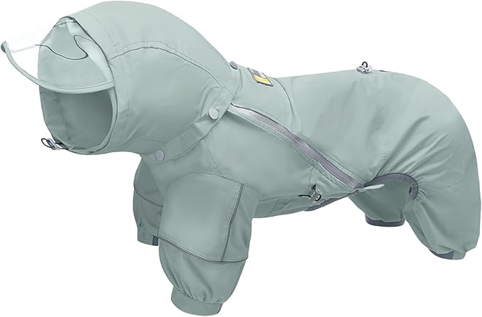 WOOFO Full-Coverage Dog Raincoat, Lightweight, Comfortable, Adjustable & Easy to Wear Dog Rain Jacket, Detachable Cap, Reflective Strip (Mint, 2XL)