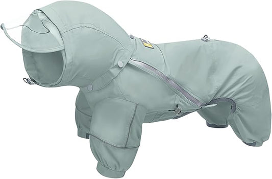 WOOFO Full-Coverage Dog Raincoat, Lightweight, Comfortable, Adjustable & Easy to Wear Dog Rain Jacket, Detachable Cap, Reflective Strip (Mint, MS)
