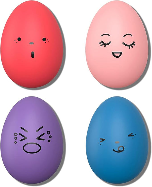 Dog Toys Squeaky, Interactive Funny Puppy Ball Pack, Latex Rubber Squeak Pet Toy Egg Balls for Puppies Small Medium Breed Dogs