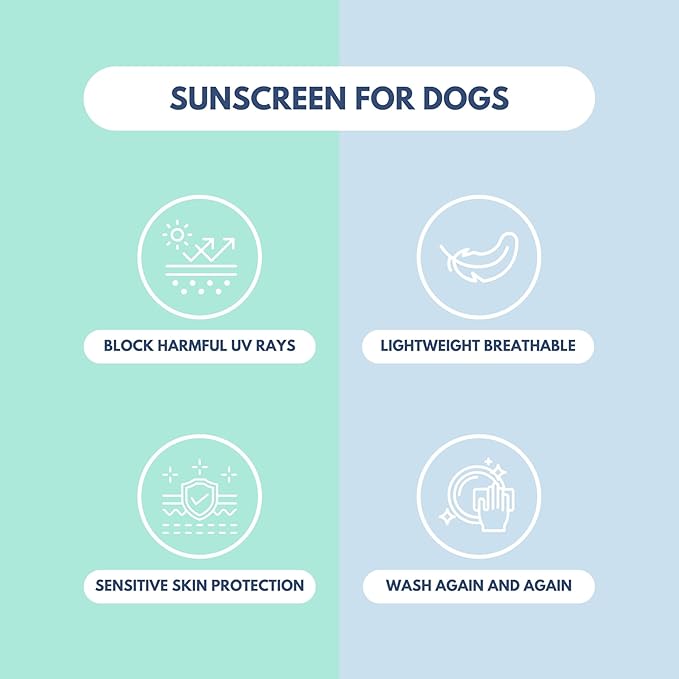 Spark Paws Sunblock Dog T-Shirt, SPF30 Protection, Lightweight Breathable Quick Dry for Dogs with Sensitive Skin - Blue & Mint (Set of 2) - XL