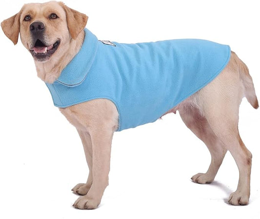 Fleece Dog Coat Pet Jacket Reflective for Cold Weather for Extra Large to Small Pets(Blue,XL)