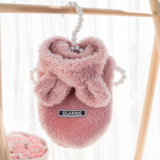 Cat Bunny Ears Costume Cute Dog Kitten Hoodies Sweater Rabbit Ears Puppy Pet Apparel (Medium,Pink)