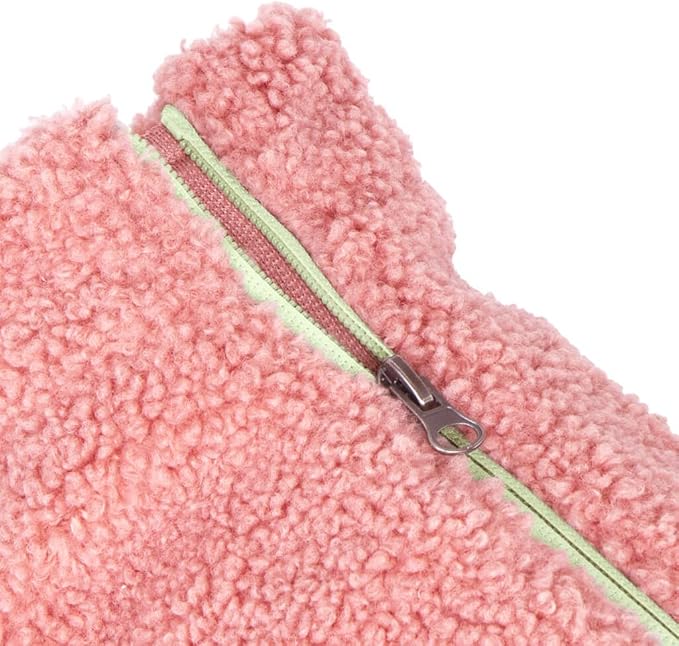 Gooby Sherpa Vest - Mauve Pink, X-Large - Warm Fuzzy Fleece Step in Dog Jacket Without Ring Leash - Winter Small Dog Sweater - for Everyday Use