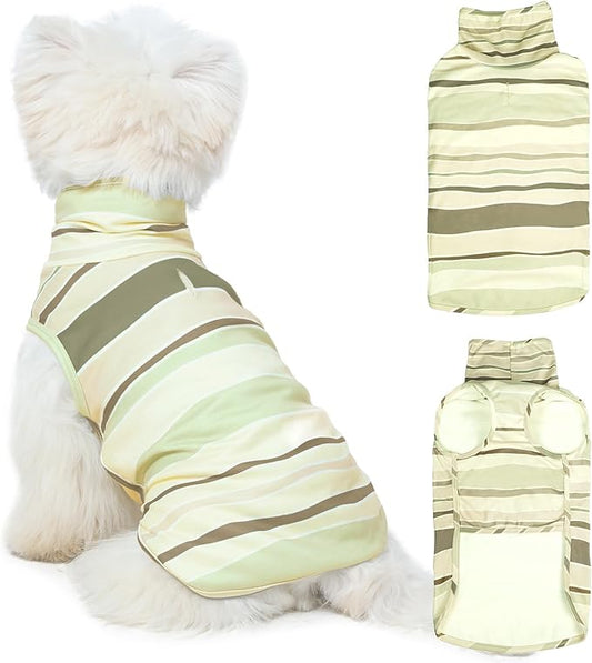 ROZKITCH Stretch Fleece Dog Coat, Soft Pet Sweater, Machine Washable Pullover for Winter and Fall Spring with Turtleneck for Small Dogs Havanese, Shih Tzu, Papillon ShallowCoffee M