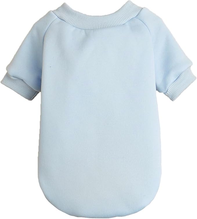 Puppy Sweater for Small Dogs Clothes Warm Winter Cat Clothe Pet Sweatshirt Knitwear Doggie Kitten Clothing, Light Blue, Large