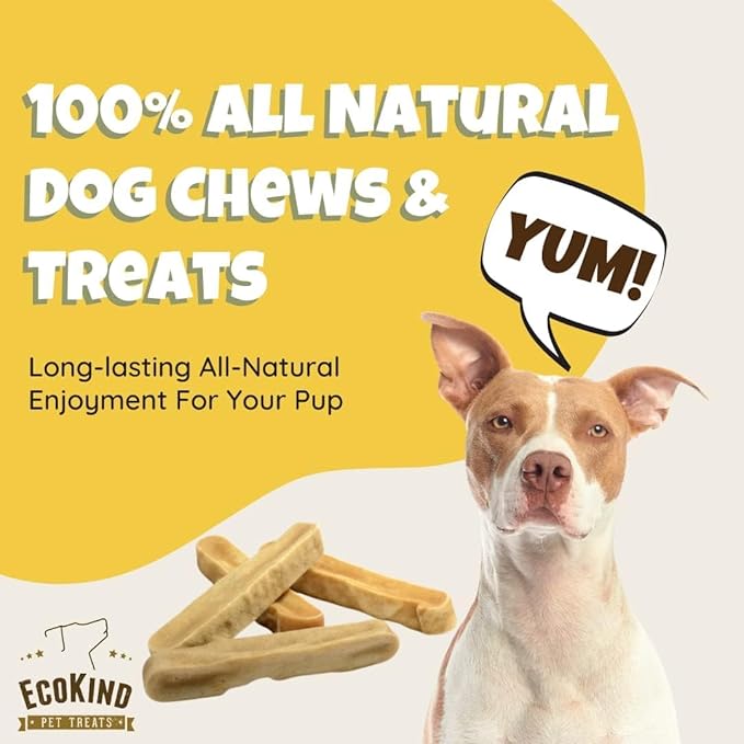 EcoKind Premium Gold Yak Cheese Himalayan Dog Chews, Dog Treats Large Breed, All Natural, High Protein Dog Chew, Chicken, Large - 5 Chews