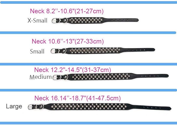Spiked Dog Collar Soft Pu Leather Mushrooms Rivet Spike Studded Puppy Adjustable Pet Collars for Small Breeds (L, Red Set)