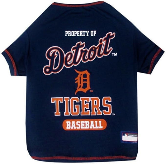 MLB Detroit Tigers Dog T-Shirt, Small. - Licensed Shirt for Pets Team Colored with Team Logos. - Premium Stretchable Materials for The Comfort of Your Dog & cat.