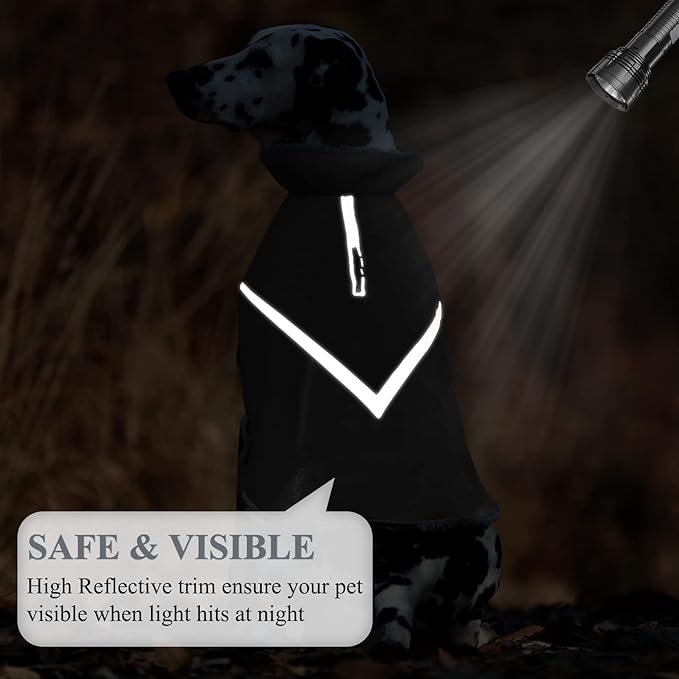VIVAGLORY Snowrap Dog Coat, Jacket with Harness Hole & Velcro Closure, Dog Coat for Winter & Cold Weather, Fluffy Warm Fleece Lined Reflective Water Resistant for Puppy, XXS, Grey