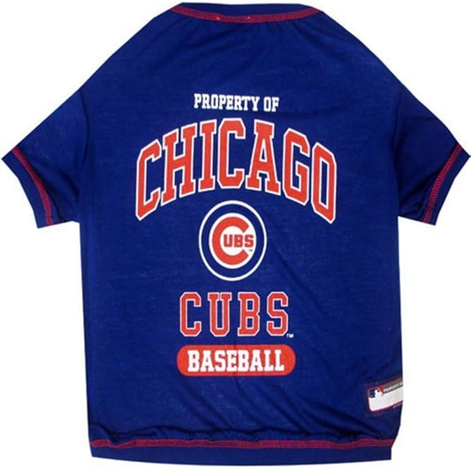 MLB Tee Shirt for Dogs & Cats - Chicago Cubs Dog T-Shirt, X-Small
