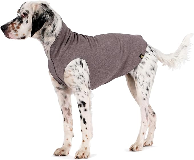 Goldpaw Stretchy Fleece Jacket for Small Dogs - Super Soft, Warm Dog Sweater - Pet Sweater Vest for Fall and Winter - Canine Clothes Made in The USA - Machine Washable - Charcoal - Size 10