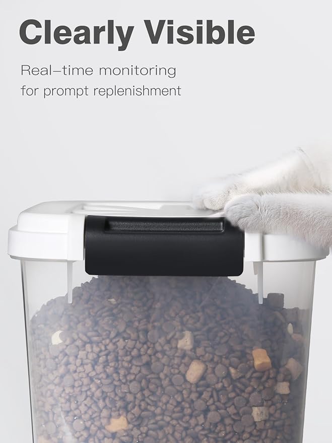 LivLab Mker 10 lbs Dog Food Storage Container Cat Treat Container with Measuring Cup,Large Dry Pet Food Storage Bin for Cereal, Birds, Rice and Grain