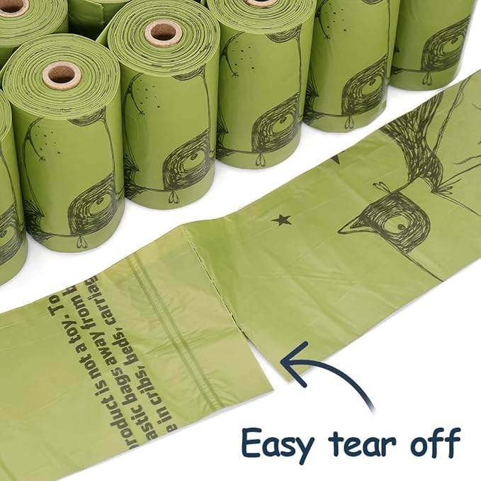 Ley's Dog Poop Bags 135 Count, Unscented Extra Thick Waste Bag with Dispenser, 100% Leak Proof, Doggie Bag Refill Rolls