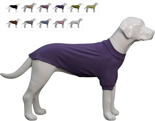 Lovelonglong Ribbed Dog T-Shirt Cotton Knitted Dog Sweaters for All Season Pet T-Shirts for Large Medium Small Dogs Purple 3XL
