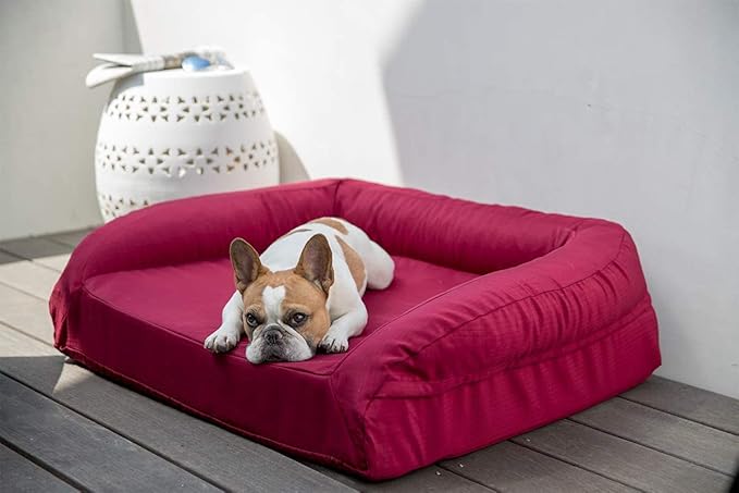 K9 Ballistics Tough Orthopedic Medium Bolster Dog Bed - Washable, Durable and Water Resistant Dog Bed - Made for (M) Medium Dogs, 33"x27", Blue Quartz
