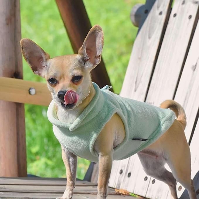 JACKO & CO - Fleece Vest Dog Sweater with Leash Ring - Soft, Warm & Lightweight Pullover Coat for Small & Medium Dogs, Puppies & Cats - Cozy Fall/Winter/Spring Pet Jacket (Mint Green, XL 17-25lbs)