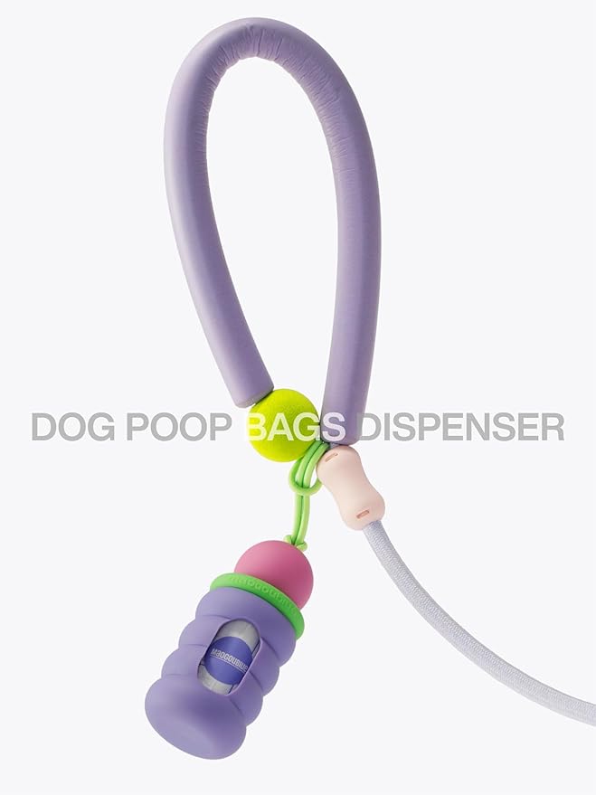Dog Waste Bag Dispenser Pet Poop Bags Holder for Leash Lightweight Doggie Waste Bags Dispensers with Leash Attachment Includes 15 Bags (Matcha green)